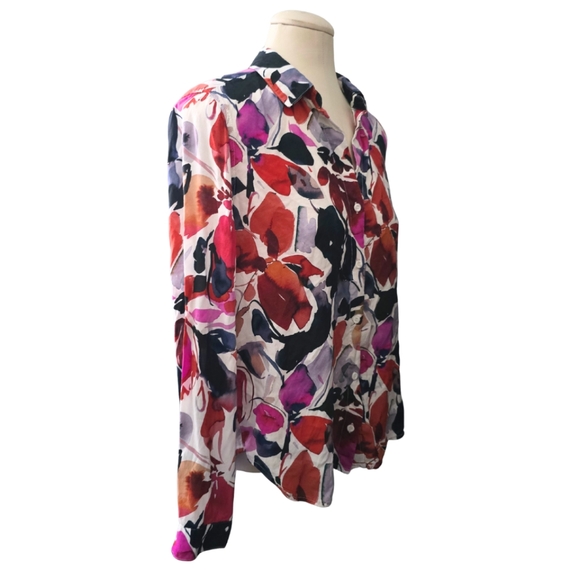 Anthropologie Cloth & Stone Printed Buttondown Shirt Floral Medium - Picture 5 of 7